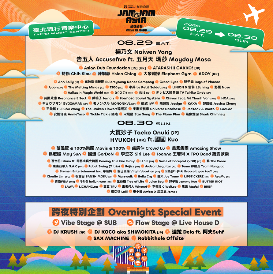 【2026 JAM JAM ASIA】全卡司陣容。
